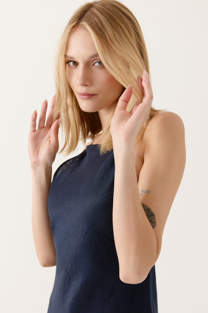 VESTIDO LARGO CEDRANE COLOR AZUL MARINO 4